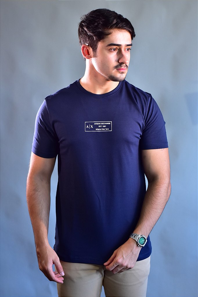 Camiseta A|X Ext. 1991 Milano NY - Azul Marinho