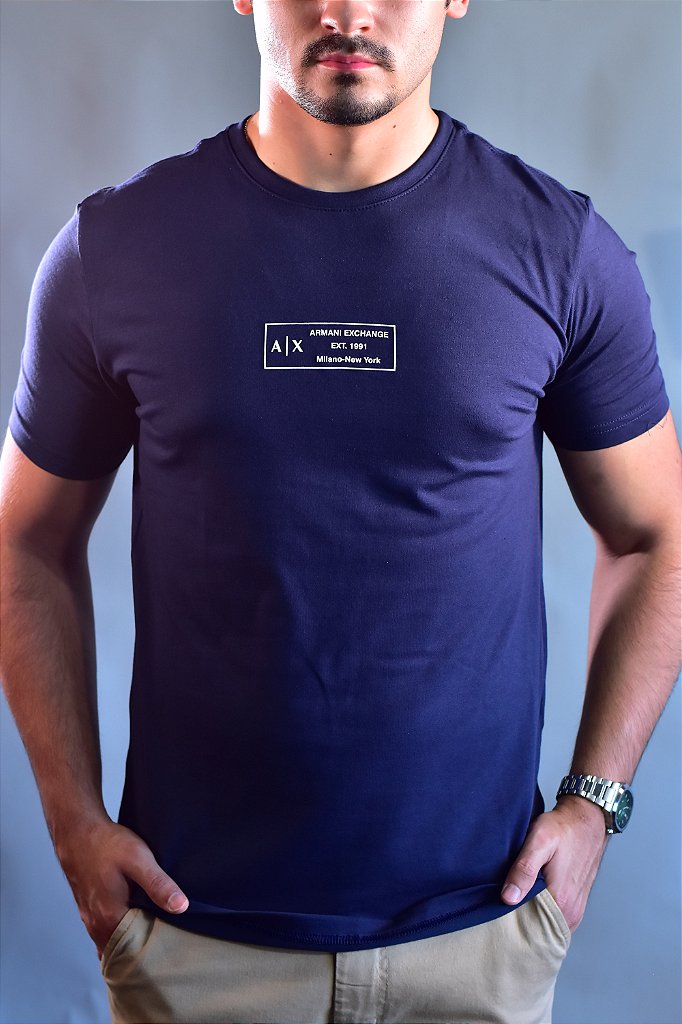 Camiseta A|X Ext. 1991 Milano NY - Azul Marinho