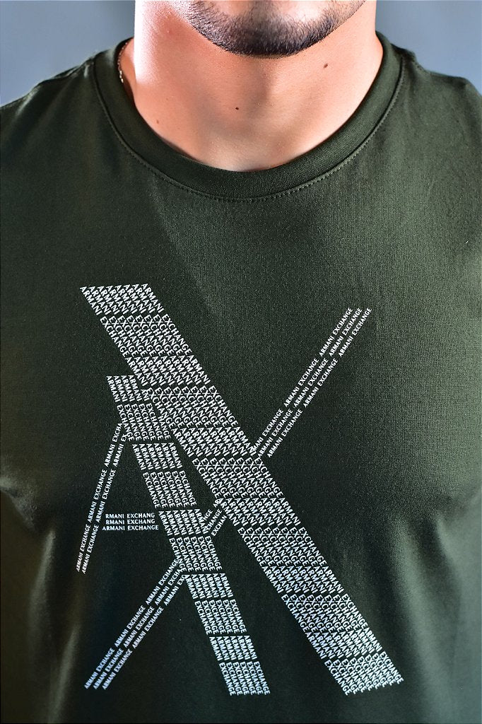 Camiseta AX Word Cloud - Verde Musgo