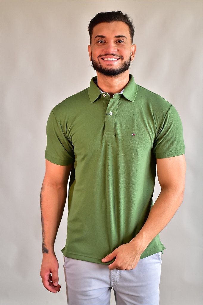 Camisa Gola Polo TH Masculina Coupe Sur Ivy - Verde Oliva