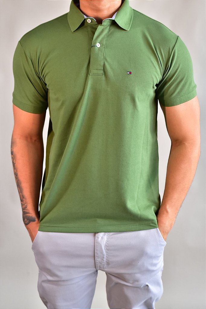 Camisa Gola Polo TH Masculina Coupe Sur Ivy - Verde Oliva