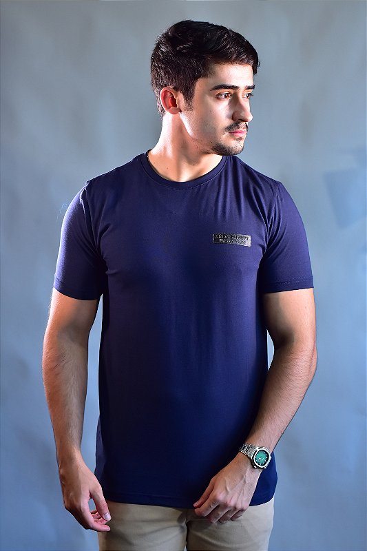 Camiseta Armani Exchange #WE BEAT AS A|X NE - Azul Marinho