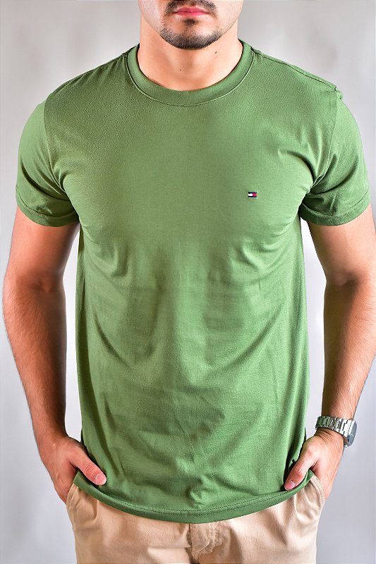 Camiseta Tommy Hilfiger Masculina Classic Nape - Verde Musgo