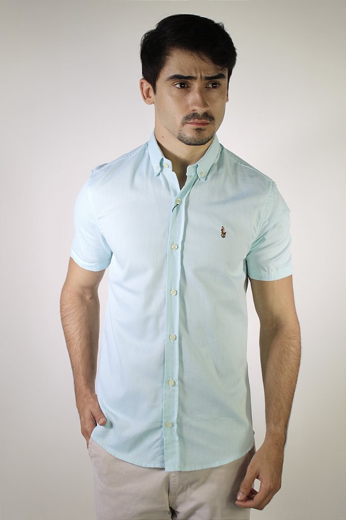 Camisa Social Manga Curta RL- Verde Água