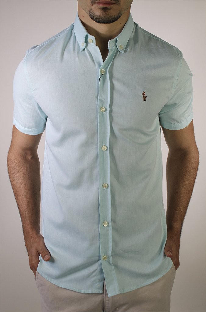 Camisa Social Manga Curta RL- Verde Água
