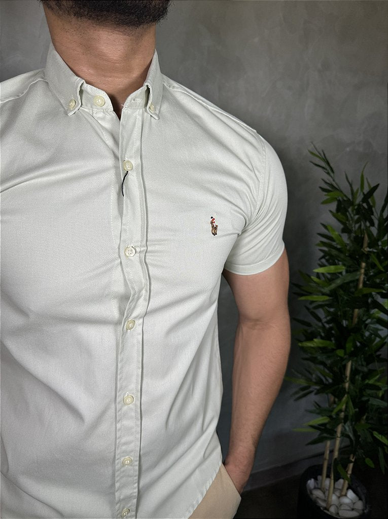 Camisa Social Manga Curta RL - Bege
