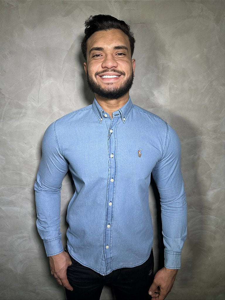 Camisa Social RL Manga Longa - Jeans Claro