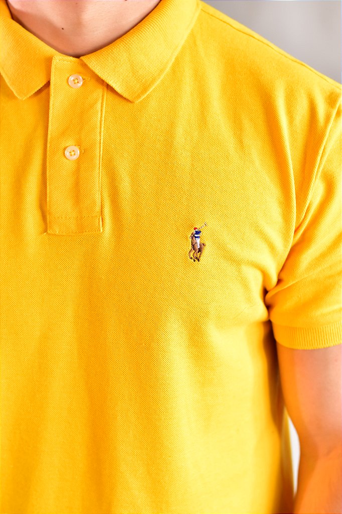 Camisa Gola Polo RL Small Pony Color - Amarela