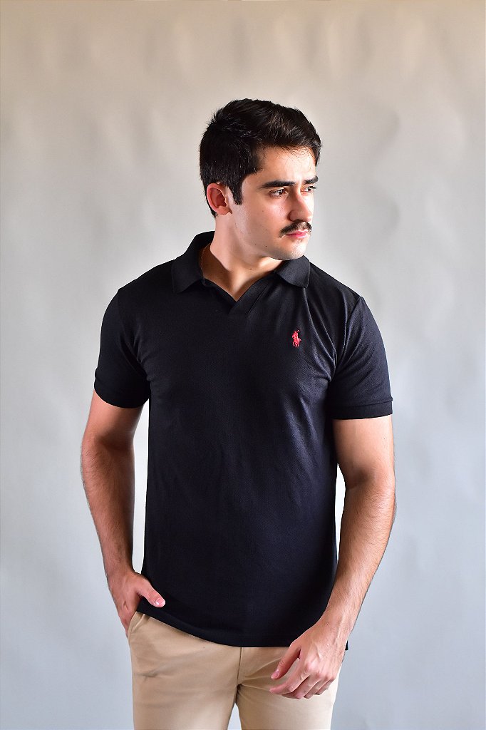 Gola Polo Masculina RL V-Neck - Preta