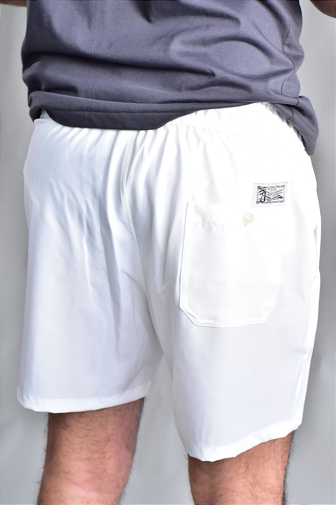 Short Beach Praia RL - Off White Detalhes em Chumbo