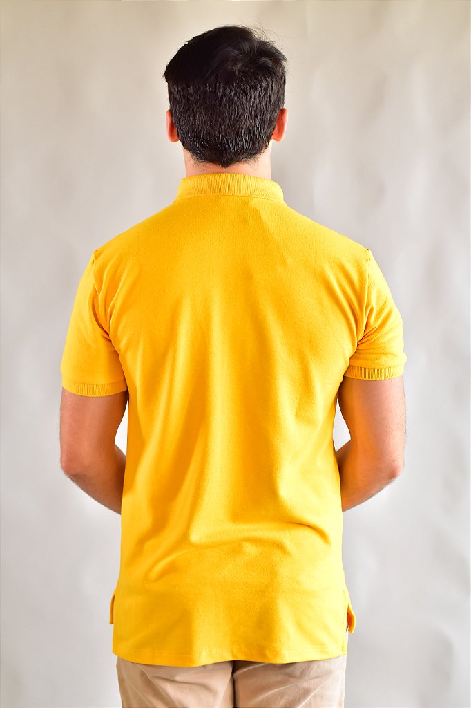 Camisa Gola Polo RL Small Pony Color - Amarela