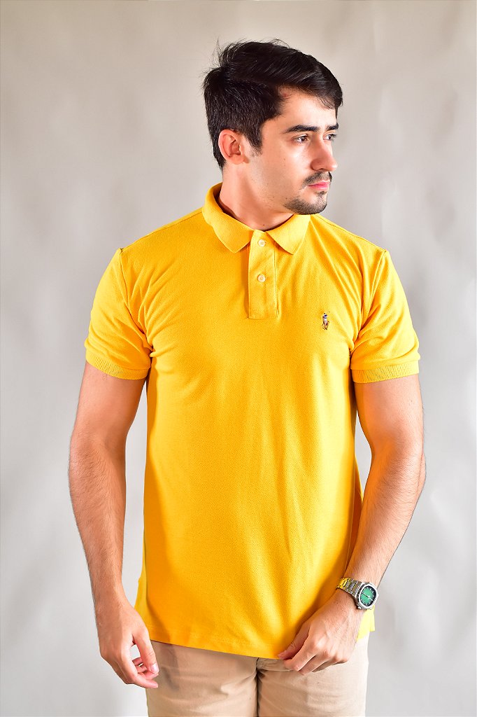 Camisa Gola Polo RL Small Pony Color - Amarela