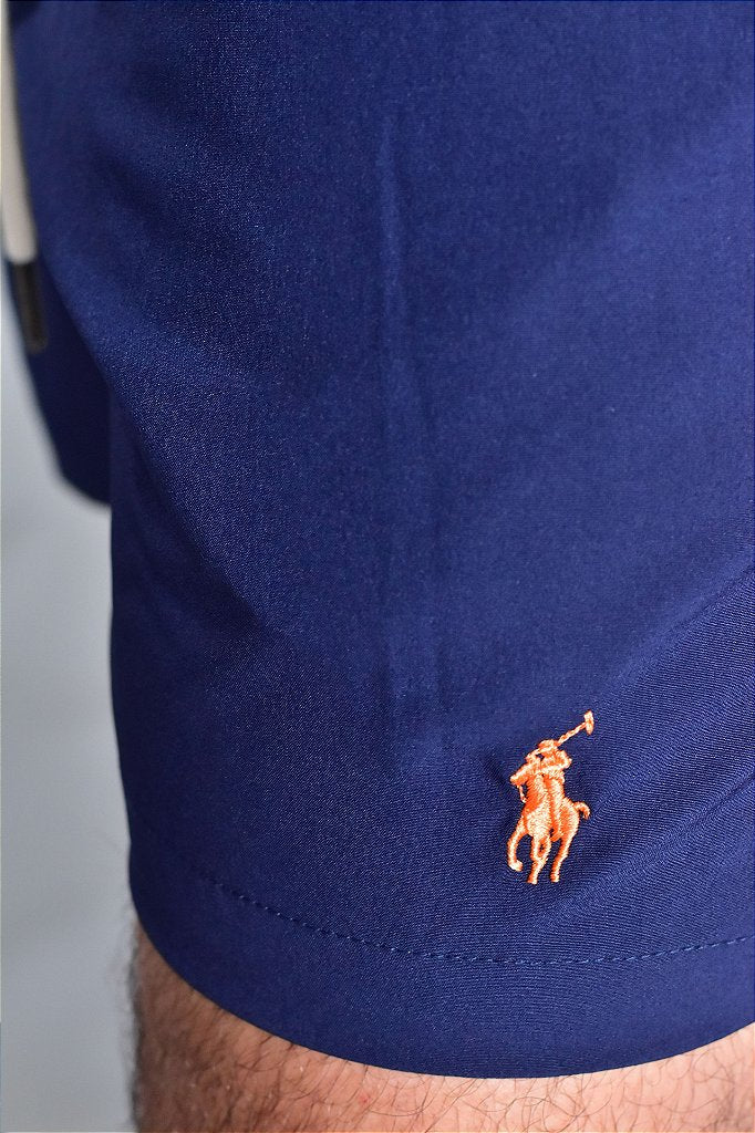 Short Beach Praia RL - Azul Marinho Detalhes em Laranja