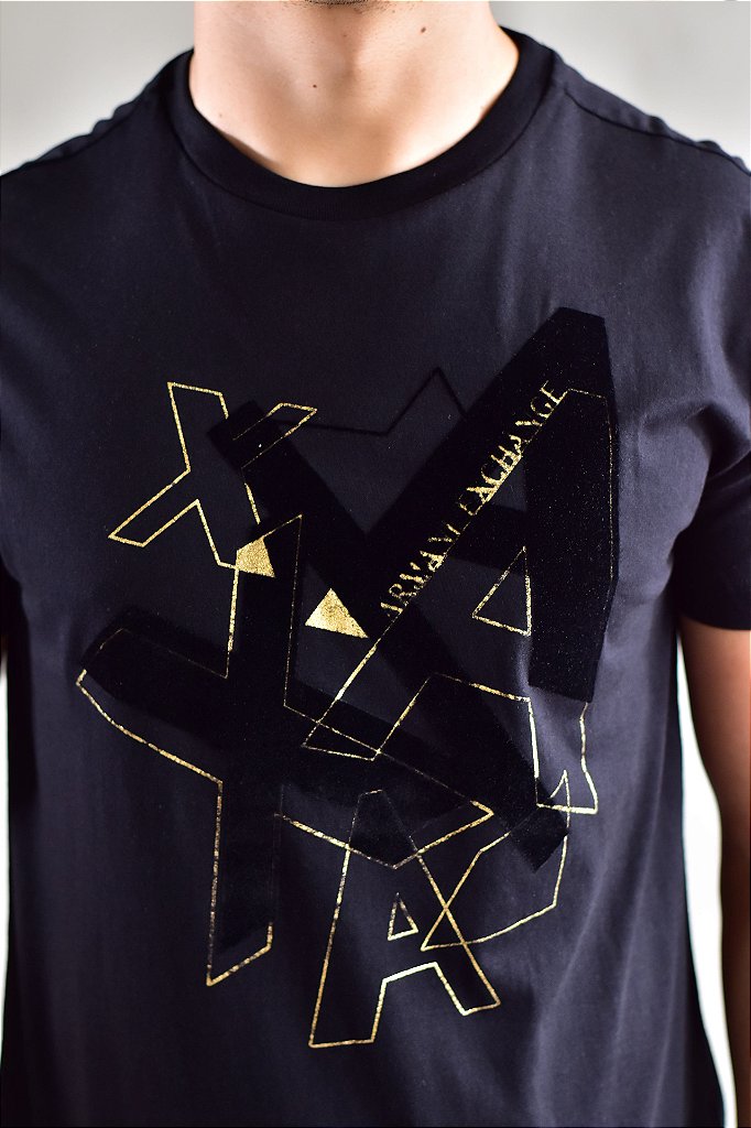 Camiseta AX Velvet Mosaic - Preta