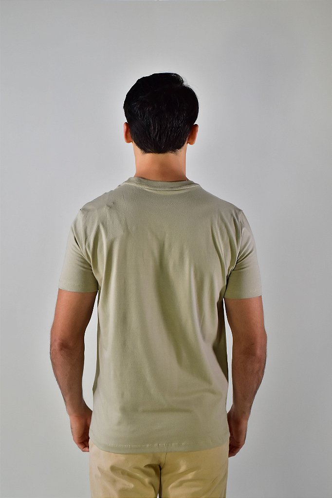Camiseta AX Cursive Side - Cáqui