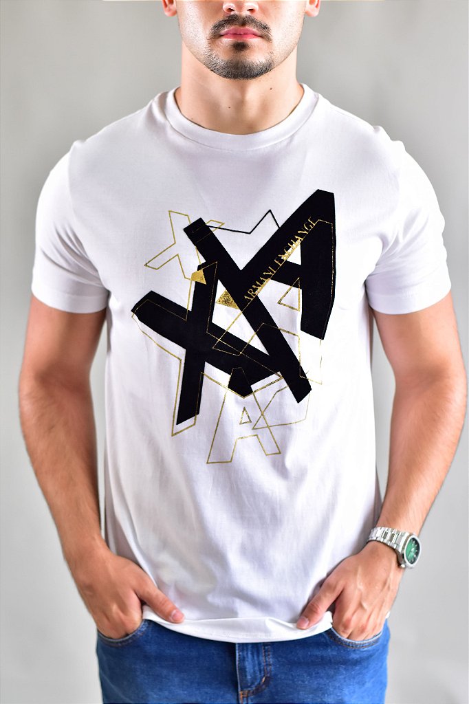 Camiseta AX Velvet Mosaic - Branca