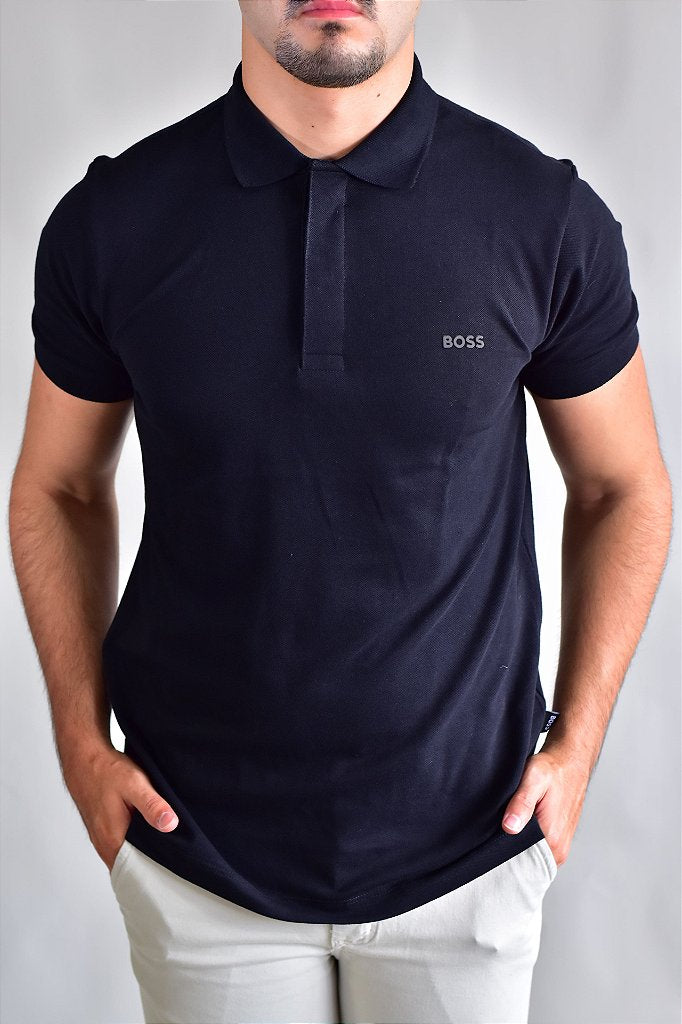 Camisa Gola Polo Boss - Preta
