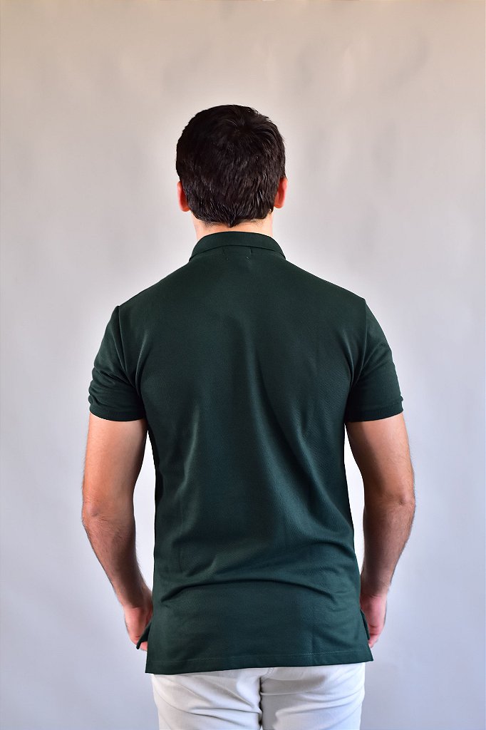 Camisa Gola Polo RL - Verde Floresta Small Pony Amarelo