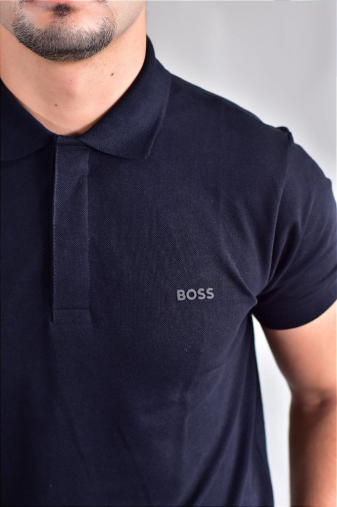 Camisa Gola Polo Boss - Preta