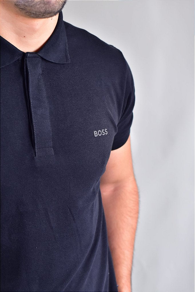 Camisa Gola Polo Boss - Preta