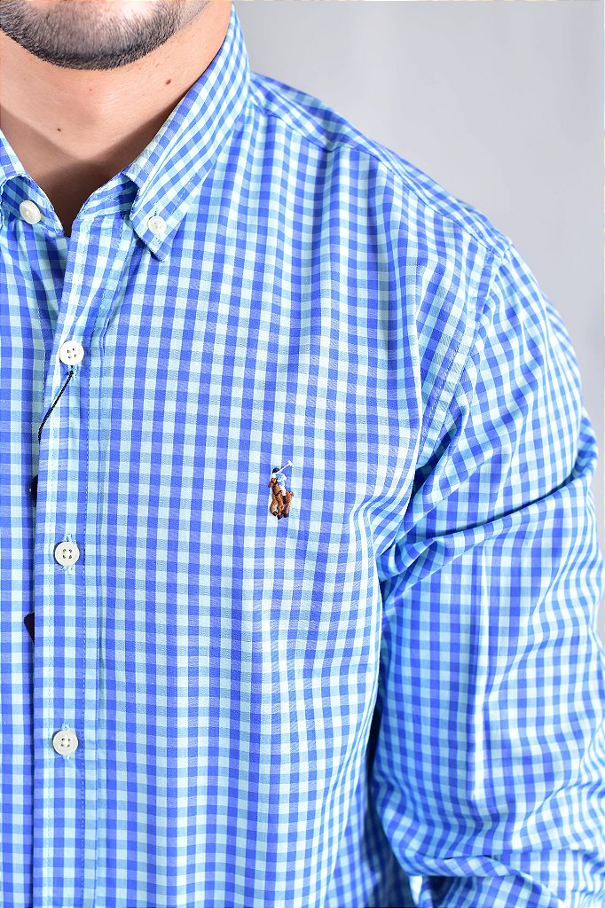 Camisa RL Manga Longa - Xadrez Azul | Verde