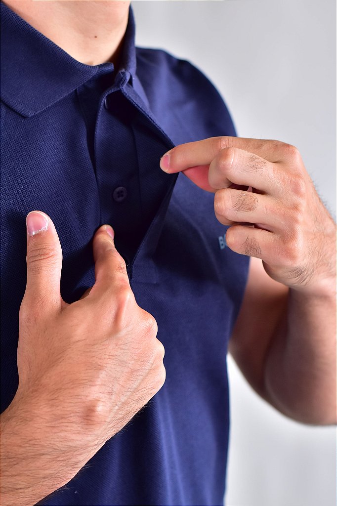 Camisa Gola Polo Boss - Azul Marinho