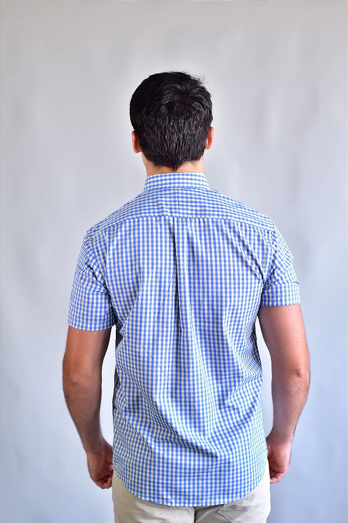 Camisa Manga Curta RL - Xadrez Azul | Amarelo
