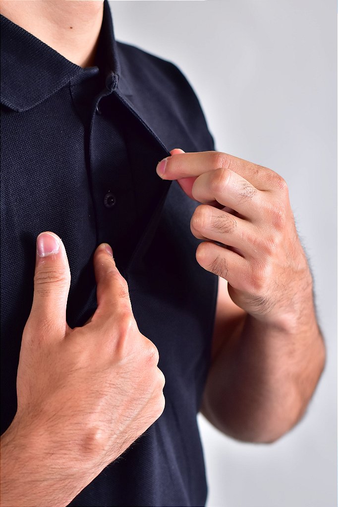 Camisa Gola Polo Boss - Preta