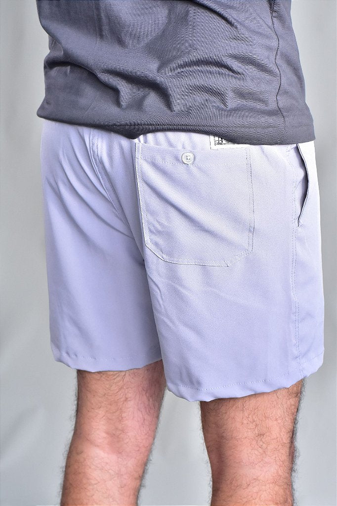 Short Beach Praia RL - Cinza Detalhes em Verde Musgo