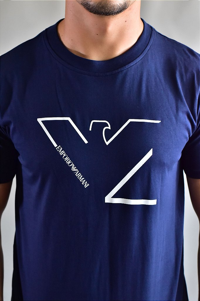 Camiseta Emporio Armani Basic Eagle - Azul Marinho