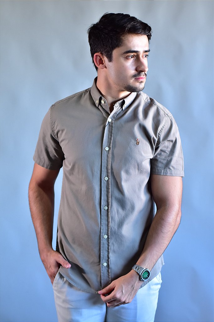 Camisa Social Manga Curta RL - Verde Oliva