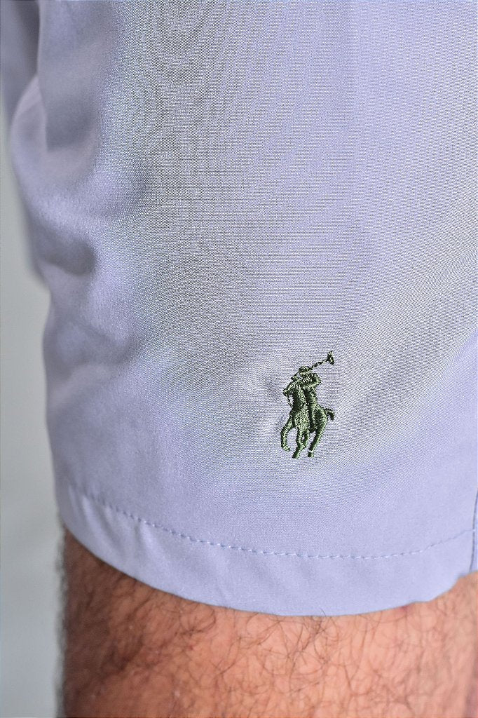Short Beach Praia RL - Cinza Detalhes em Verde Musgo