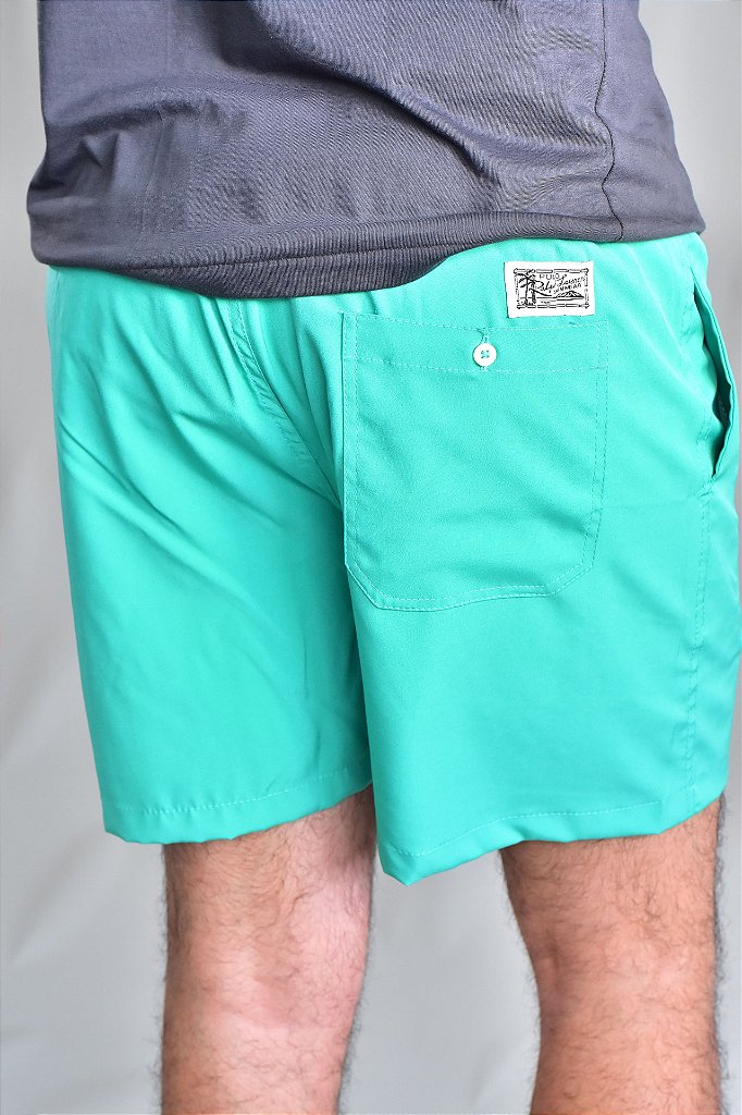 Short Beach Praia RL - Verde Detalhes em Bordô