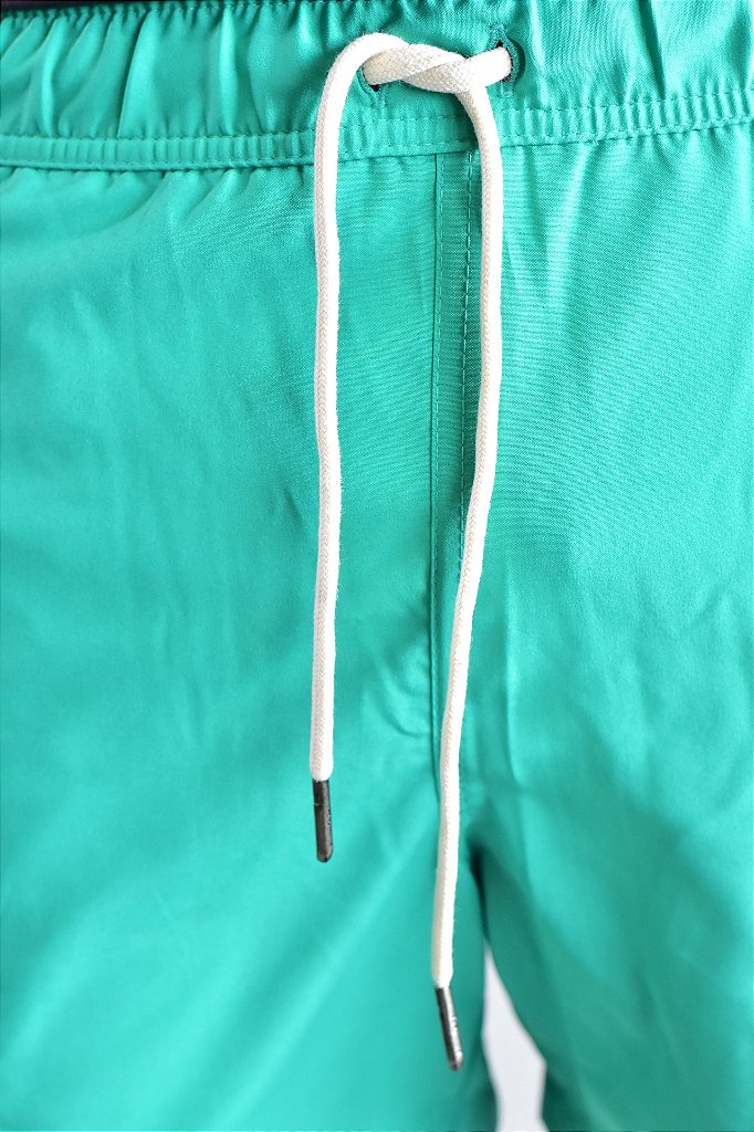 Short Beach Praia RL - Verde Detalhes em Bordô
