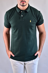 Camisa Gola Polo RL - Verde Floresta Small Pony Amarelo