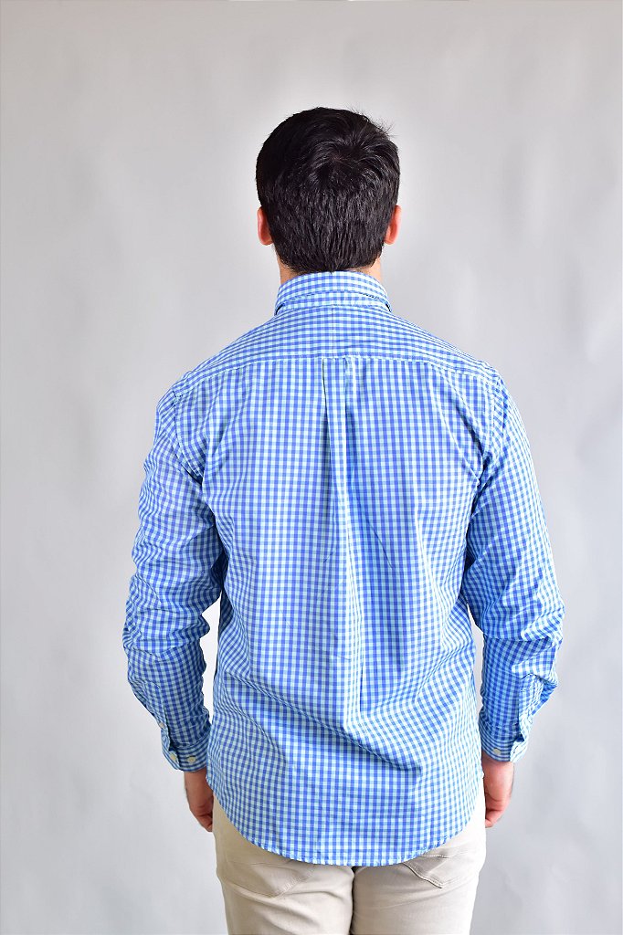 Camisa RL Manga Longa - Xadrez Azul | Verde