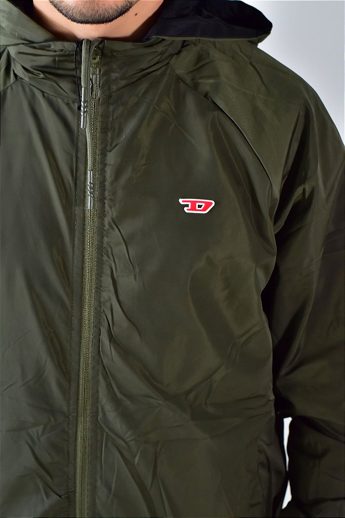 Jaqueta Corta Vento Diesel Dupla Face - Verde Musgo