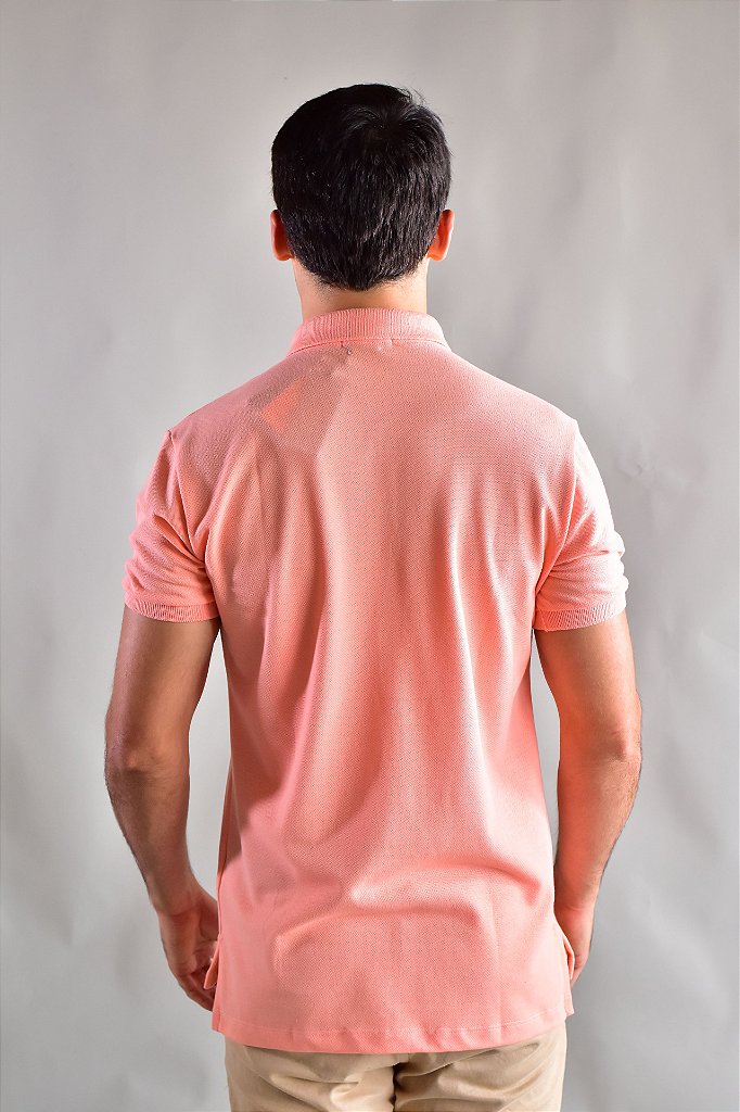 Camisa Gola Polo RL - Salmão Small Pony Azul Marinho