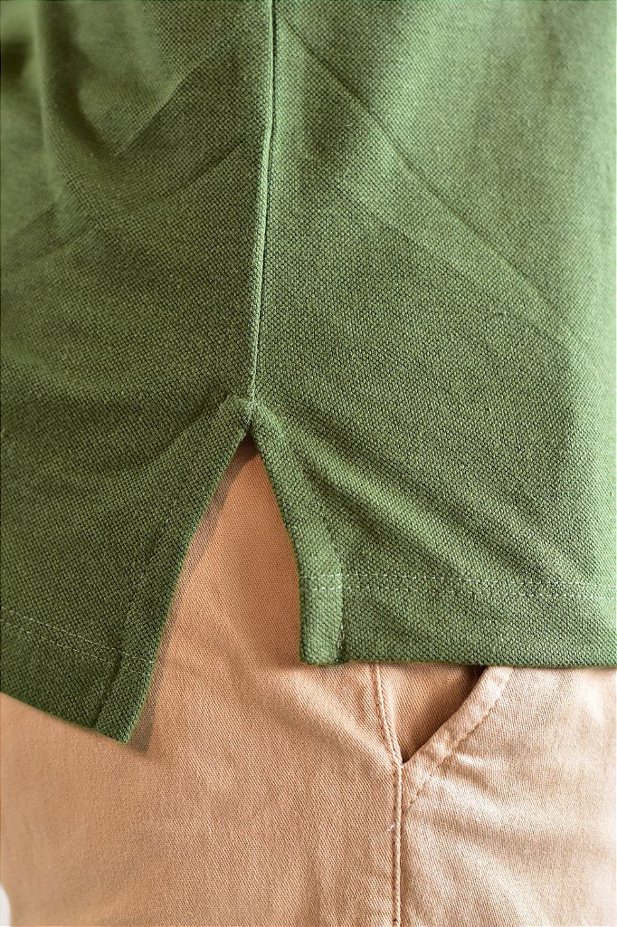 Camisa Gola Polo RL - Verde Musgo Small Pony Laranja