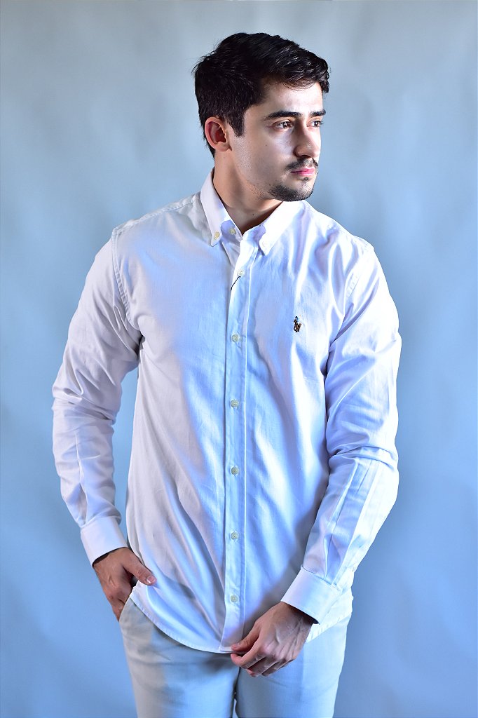 Camisa Social Lisa RL Manga Longa - Branca