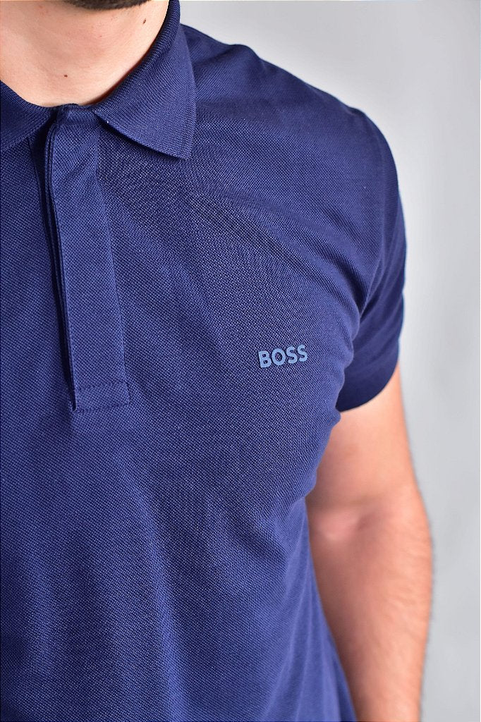 Camisa Gola Polo Boss - Azul Marinho