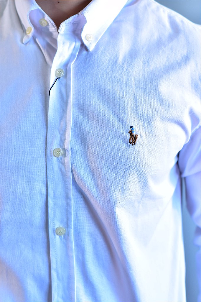 Camisa Social Lisa RL Manga Longa - Branca