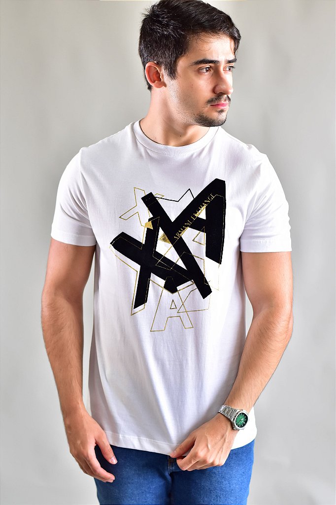 Camiseta AX Velvet Mosaic - Branca