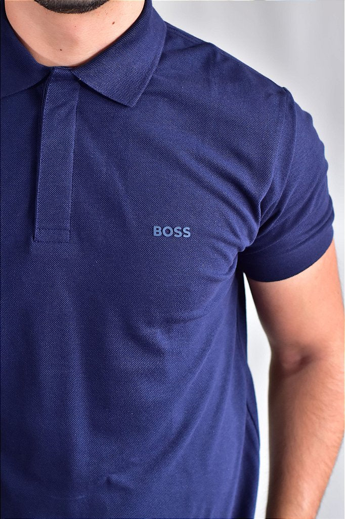 Camisa Gola Polo Boss - Azul Marinho