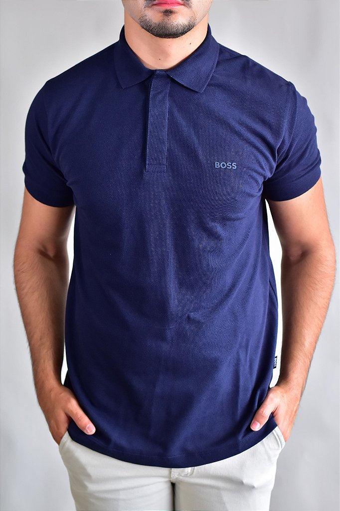 Camisa Gola Polo Boss - Azul Marinho