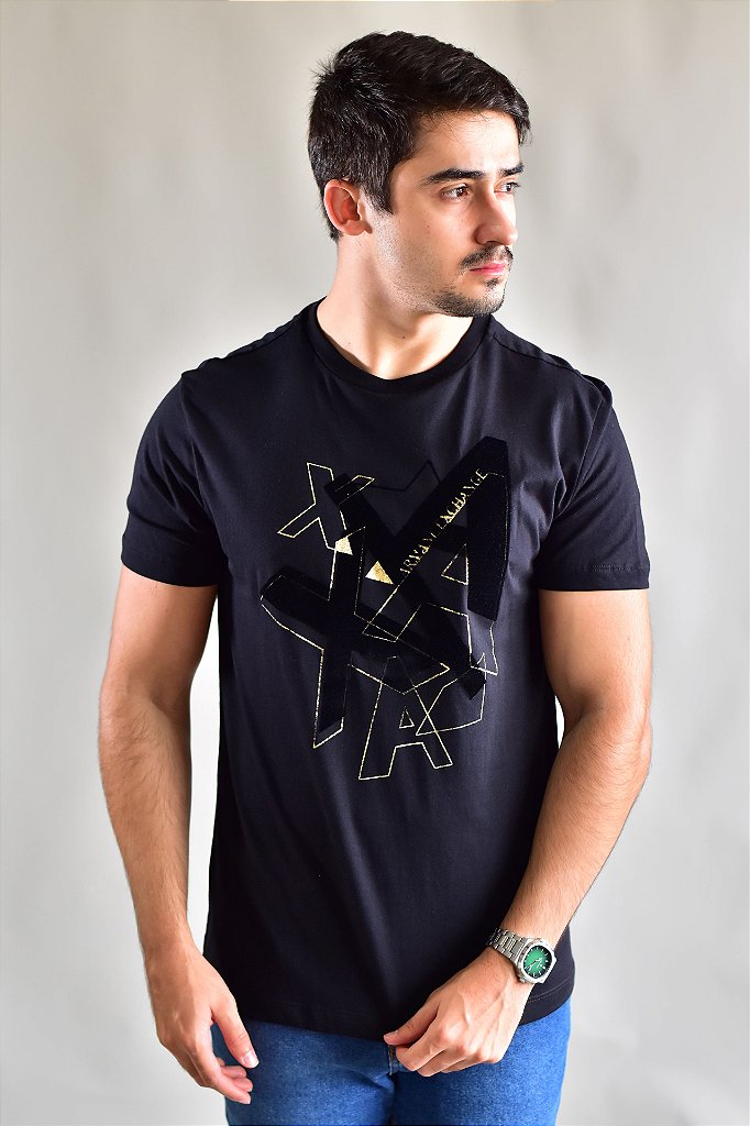 Camiseta AX Velvet Mosaic - Preta
