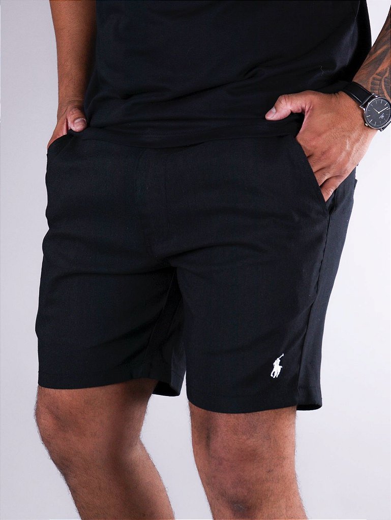 Bermuda Masculina em Linho RL - Preto