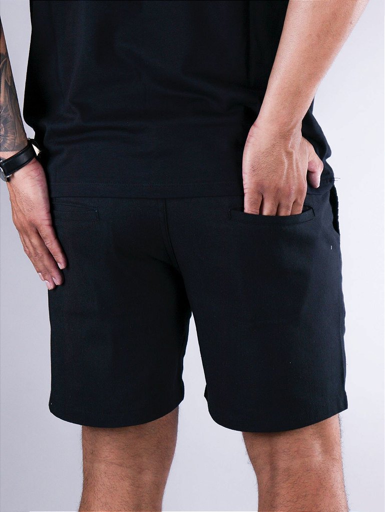 Bermuda Masculina em Linho RL - Preto
