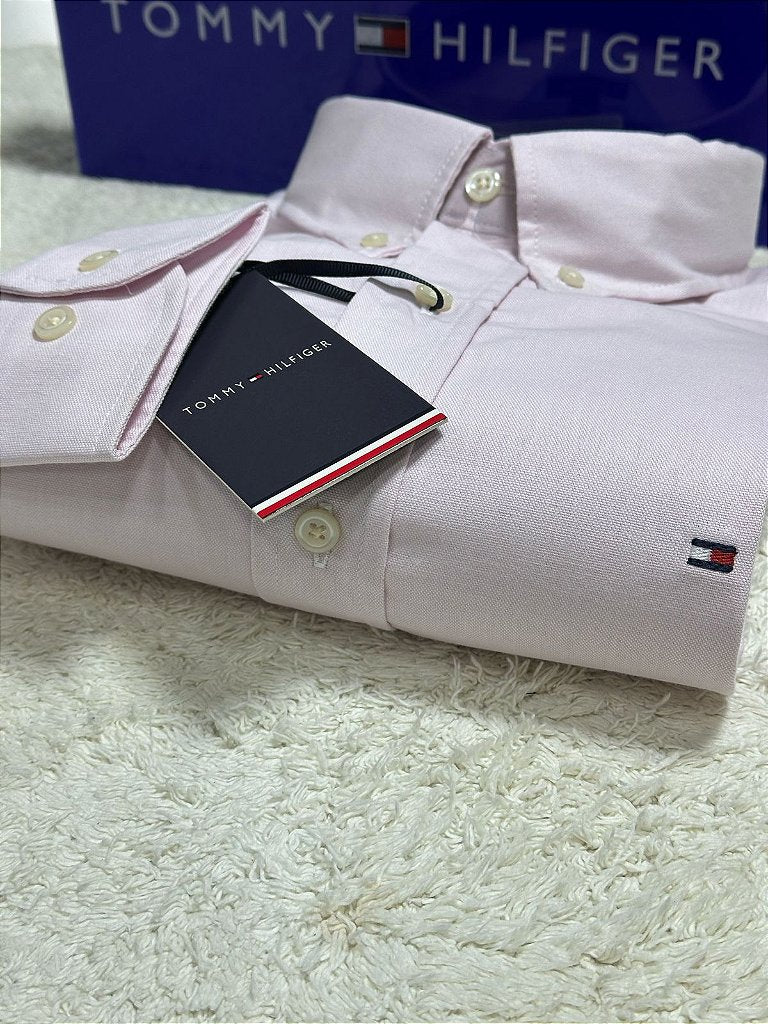 Camisa Social Lisa Manga Longa TH - Rosa Claro