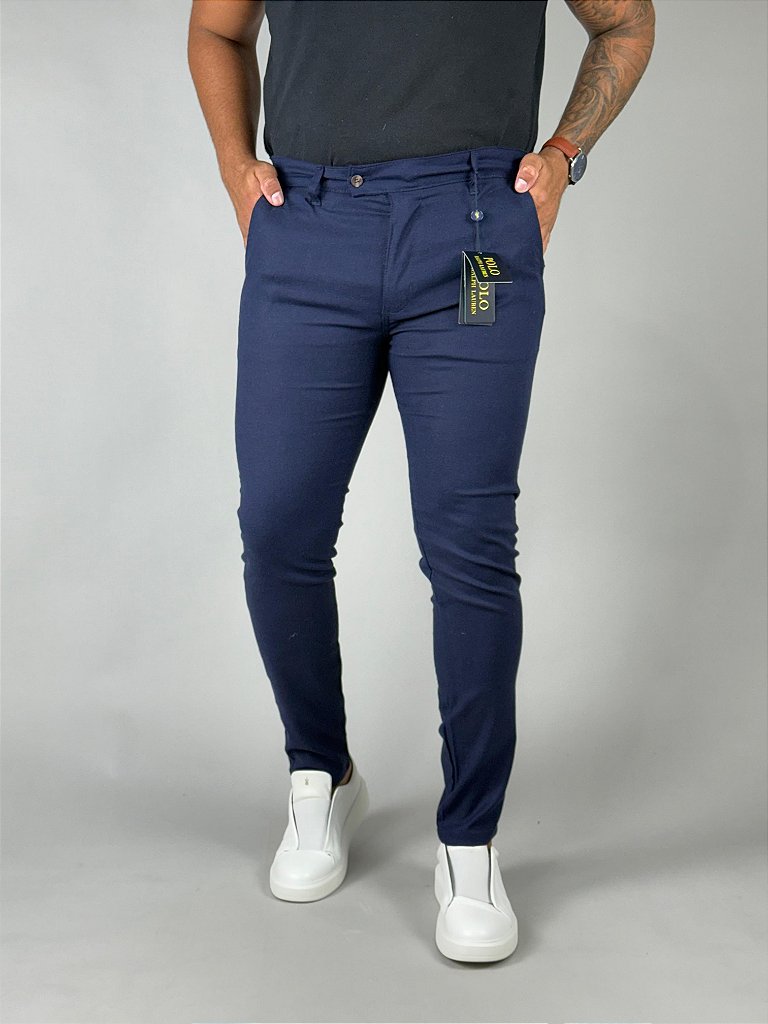 Calça Linho RL - Azul Marinho
